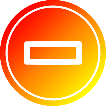 subtraction with warm gradient finish circular icon with warm gradient finish png
