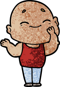 cartoon happy bald man png