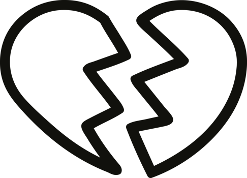 broken heart icon symbol png