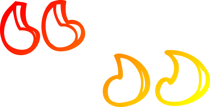 warm gradient line drawing of a cartoon quotation marks png