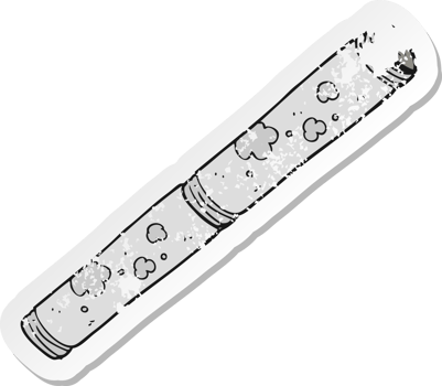 retro distressed sticker of a cartoon old pipe png