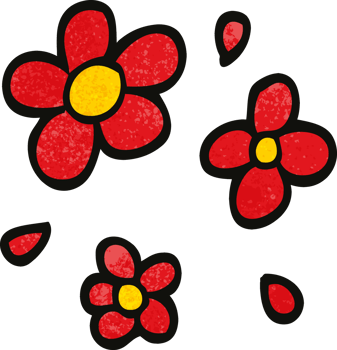 cartoon doodle decorative flowers png