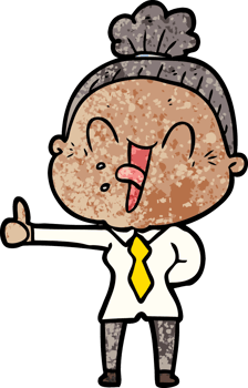 cartoon happy old woman png