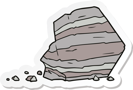 sticker of a cartoon large rock png