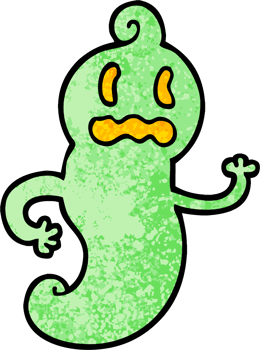 grunge textured illustration cartoon spooky ghost png