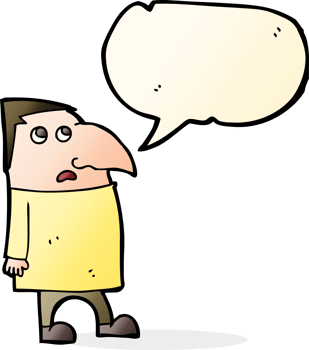 cartoon worried man with speech bubble png