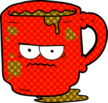 cartoon dirty office mug png