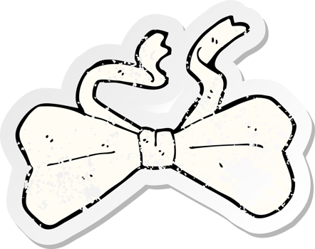 retro distressed sticker of a cartoon bow tie png