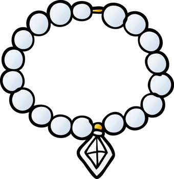 cartoon pearl necklace png