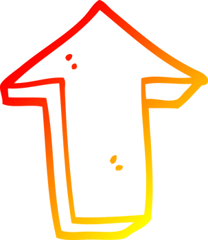 warm gradient line drawing of a cartoon arrow pointing direction png