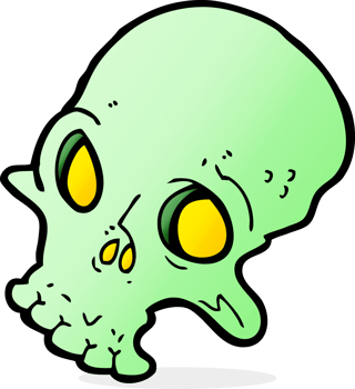 cartoon spooky skull png
