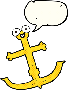 hand drawn comic book speech bubble cartoon anchor png