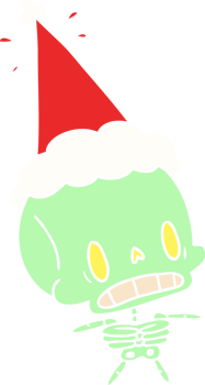 hand drawn christmas cartoon of kawaii skeleton png