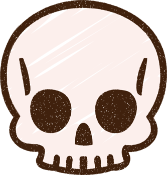 Spooky Skull Chalk Drawing png