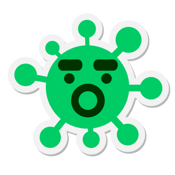 shocked annoyed virus sticker png