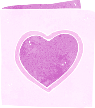 cartoon love heart card png