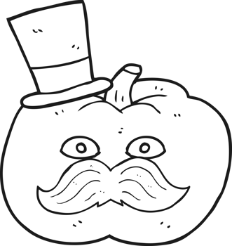 hand drawn black and white cartoon posh tomato png
