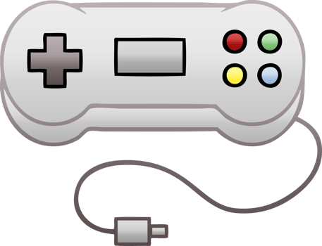 gradient shaded cartoon of a game controller png