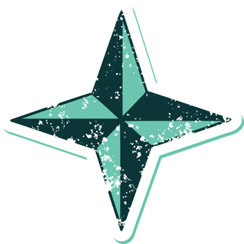iconic distressed sticker tattoo style image of a star symbol png