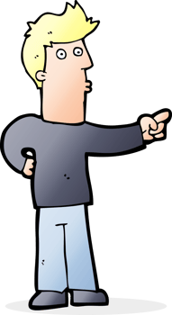 cartoon curious man pointing png