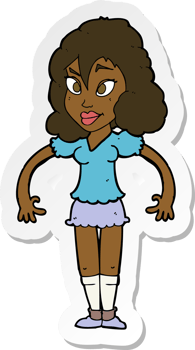 sticker of a cartoon pretty woman png