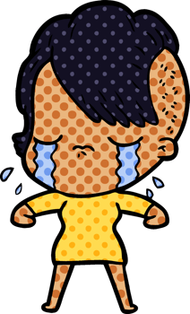 cartoon crying girl png