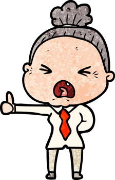 cartoon angry old woman png