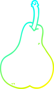 cold gradient line drawing of a cartoon healthy pear png