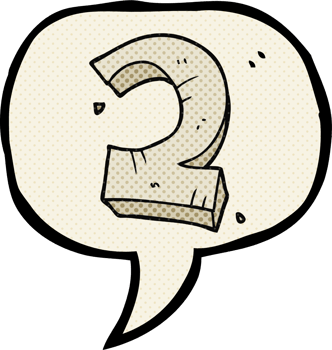 hand drawn comic book speech bubble cartoon stone number two png