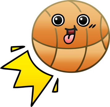 gradient shaded cartoon of a basketball png