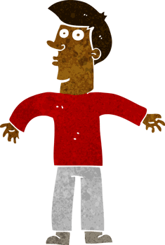 cartoon man shrugging shoulders png