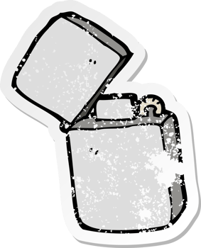 retro distressed sticker of a cartoon metal lighter png