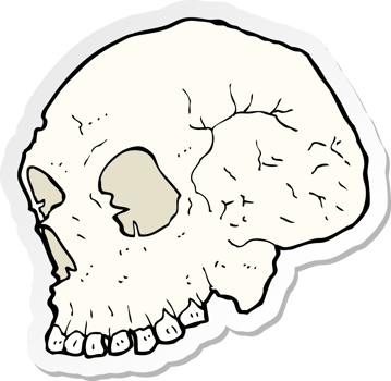 sticker of a skull illustration png