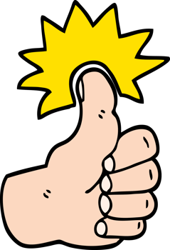 hand drawn doodle style cartoon thumbs up symbol png