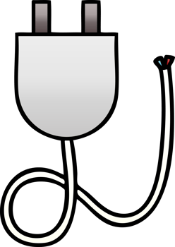 gradient shaded cartoon of a electrical plug png