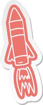 cartoon sticker of a space rocket png
