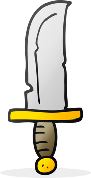 hand drawn cartoon knife png