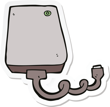 sticker of a cartoon hard drive png
