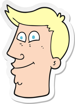 sticker of a cartoon male face png
