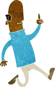 cartoon bald man with idea png