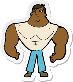 sticker of a cartoon body builder png