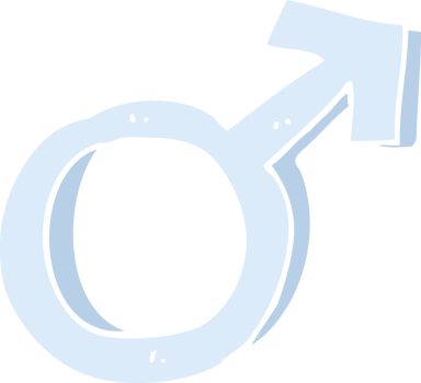 flat color illustration of male symbol png
