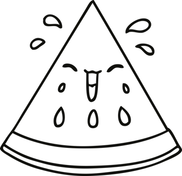 line drawing quirky cartoon watermelon png