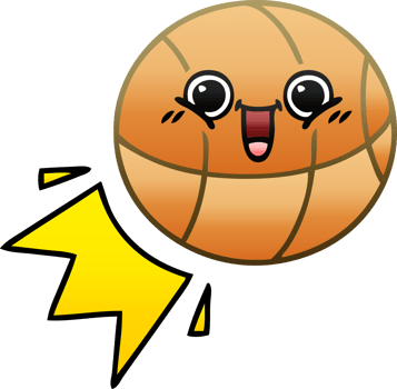 gradient shaded cartoon of a basketball png