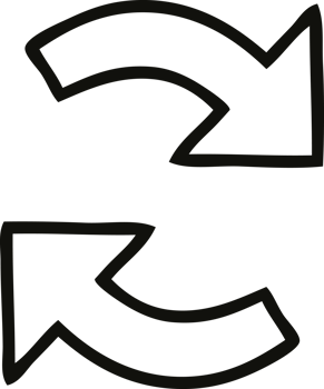 line drawing cartoon of a directional arrow png