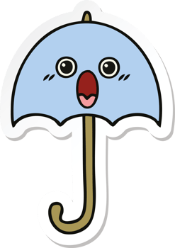 sticker of a cute cartoon umbrella png