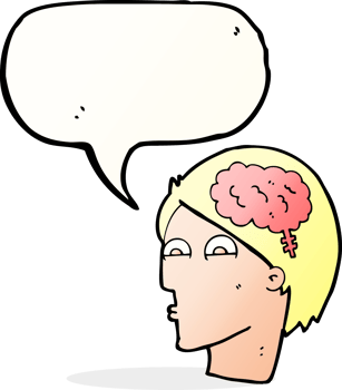 cartoon head with brain symbol with speech bubble png