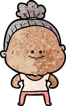 cartoon happy old woman png