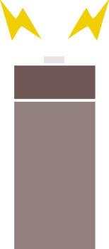 flat color retro cartoon of a old battery png