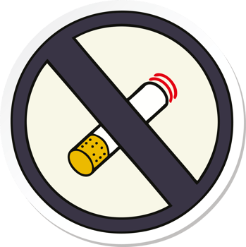 sticker of a cute cartoon no smoking allowed sign png